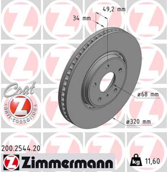 Zimmermann Brake Disc for INFINITI G Cabriolet front