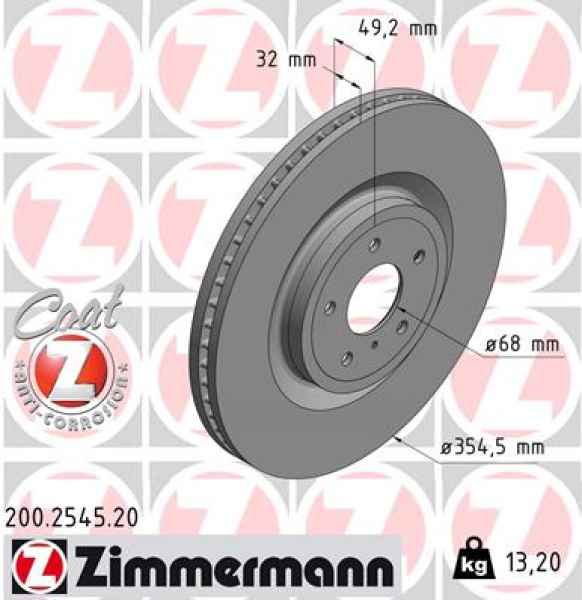 Zimmermann Brake Disc for NISSAN 370Z Coupe (Z34) front
