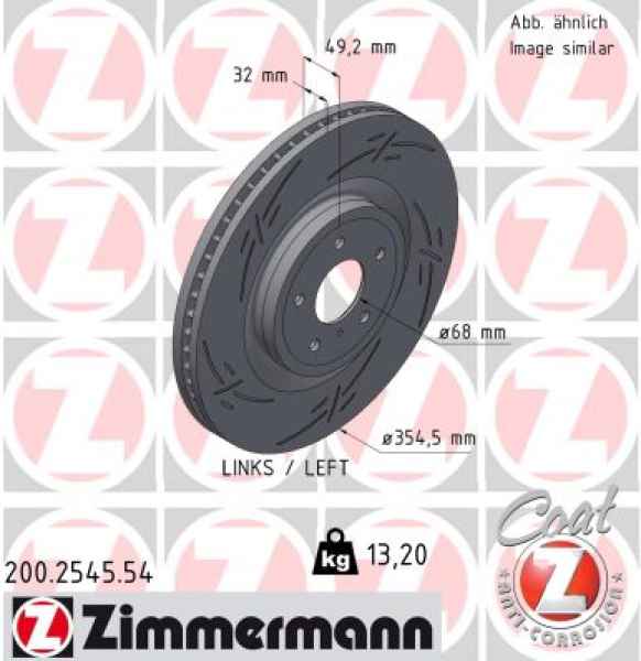Zimmermann Sport Brake Disc for INFINITI Q60 Coupe front left
