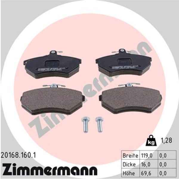 Zimmermann Brake pads for VW PASSAT Variant (33B) front