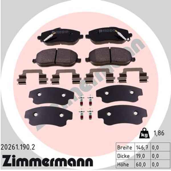 Zimmermann Brake pads for FIAT SCUDO Combinato (220_) front