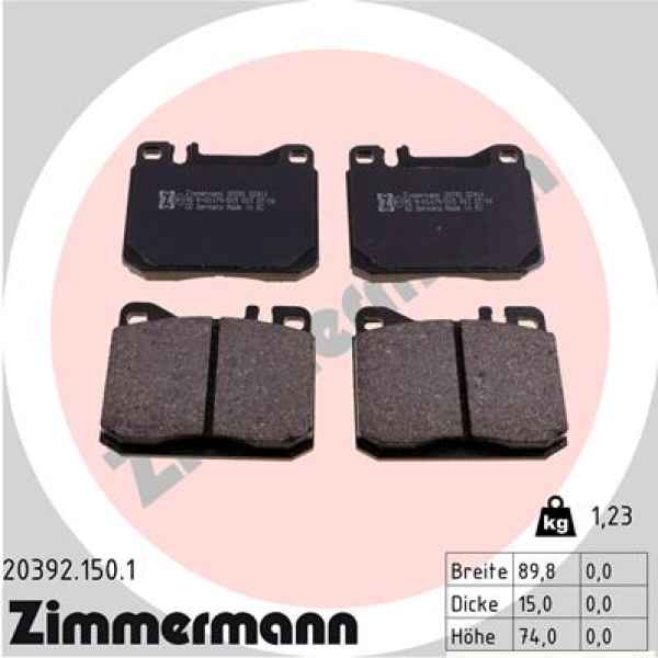 Zimmermann Brake pads for MERCEDES-BENZ /8 (W114) front