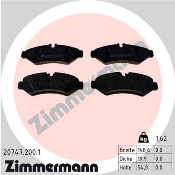 Zimmermann Brake pads for MERCEDES-BENZ SPRINTER 3-t Tourer Bus (B907) rear