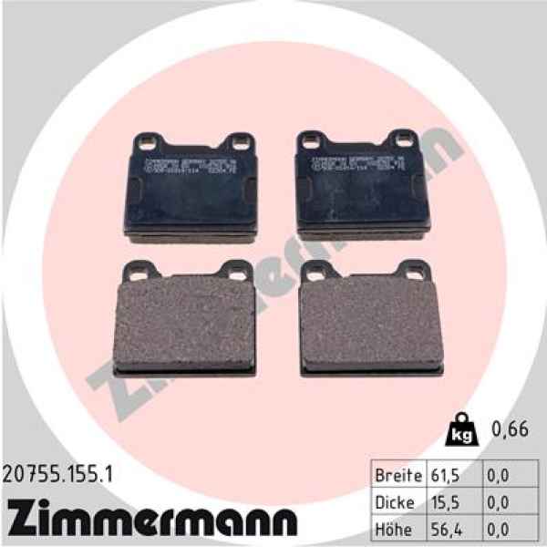 Zimmermann Brake pads for VOLVO 740 (744) rear