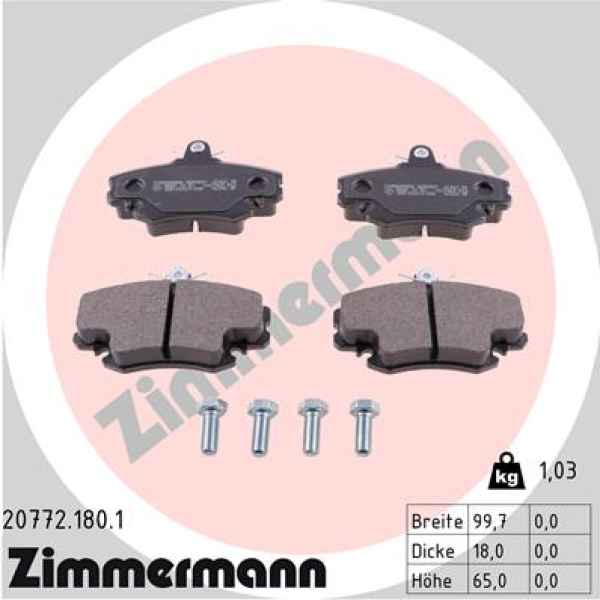 Zimmermann Brake pads for RENAULT 21 Kombi (K48_) front