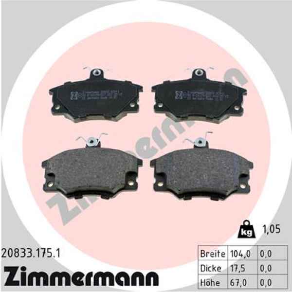 Zimmermann Brake pads for LANCIA DELTA I (831_) front