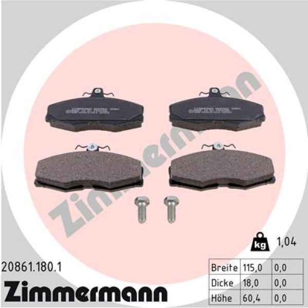 Zimmermann Brake pads for SKODA FAVORIT Pick-up (787) front