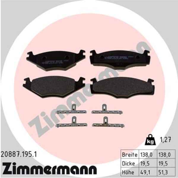 Zimmermann Brake pads for VW SCIROCCO (53B) front