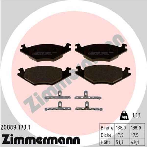 Zimmermann Brake pads for SEAT CORDOBA (6K1, 6K2) front