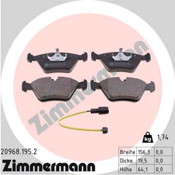 Zimmermann Brake pads for BMW Z3 Coupe (E36) front