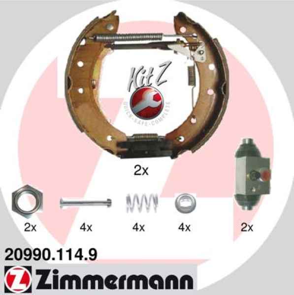 Zimmermann Brake Shoe Kit for PEUGEOT 206 Stufenheck rear