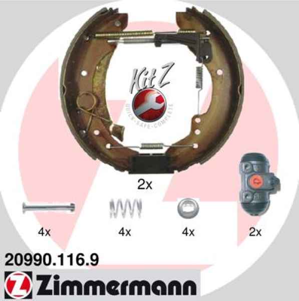 Zimmermann Brake Shoe Kit for PEUGEOT BOXER Pritsche/Fahrgestell (ZCT_) rear
