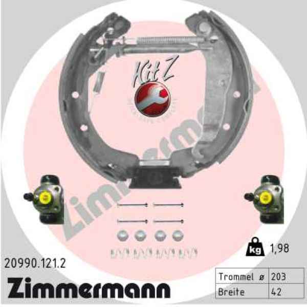 Zimmermann Brake Shoe Kit for OPEL ASTRA G Kasten (F70) rear