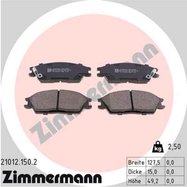 Zimmermann Brake pads for HYUNDAI PONY / EXCEL Stufenheck (X-2) front