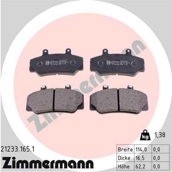 Zimmermann Brake pads for VOLVO 960 II Kombi (965) front