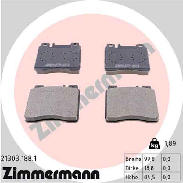 Zimmermann Brake pads for MERCEDES-BENZ S-KLASSE Coupe (C140) front