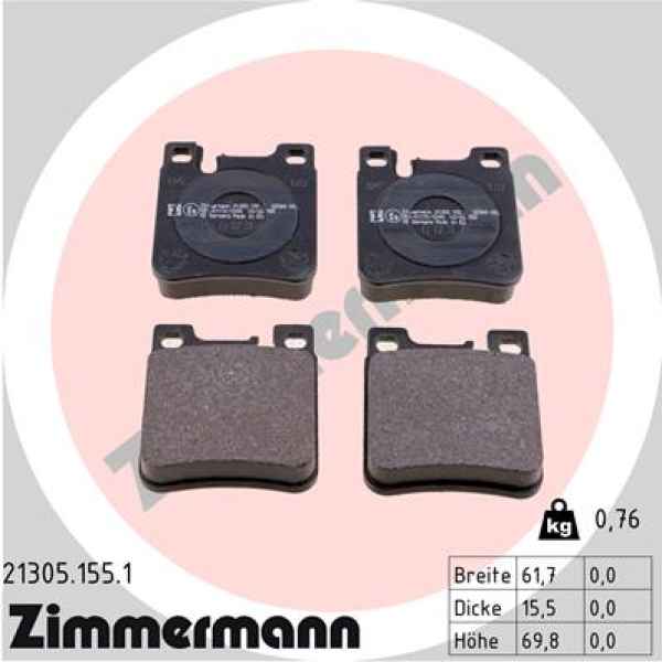 Zimmermann Brake pads for MERCEDES-BENZ C-KLASSE T-Model (S203) rear