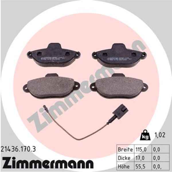 Zimmermann Brake pads for FIAT 500 C (312_) front