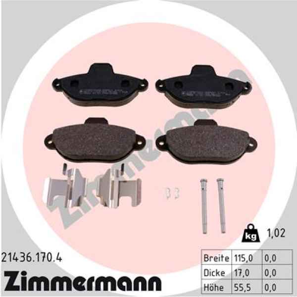 Zimmermann Brake pads for FIAT PUNTO Van (188_) front