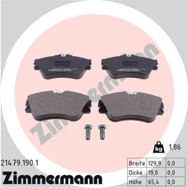 Zimmermann Bremsbeläge für VW TRANSPORTER T4 Pritsche/Fahrgestell (70E, 70L, 70M, 7DE, 7DL vorne