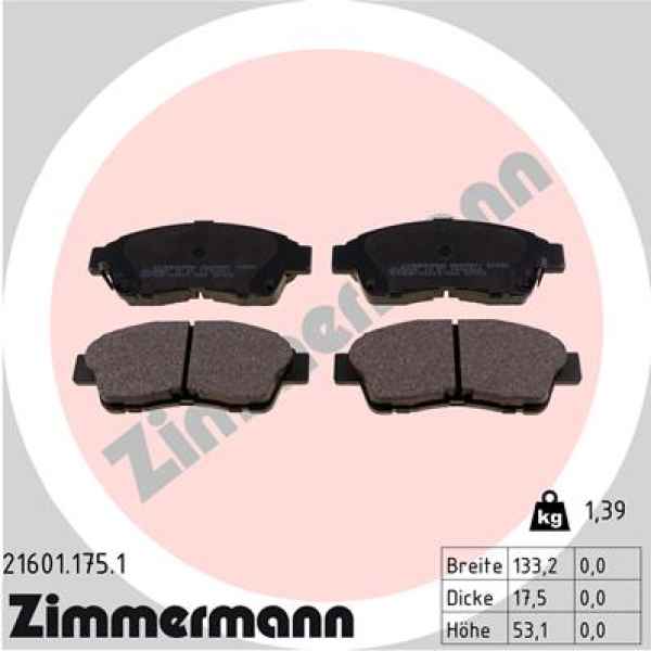 Zimmermann Brake pads for TOYOTA COROLLA (_E10_) front