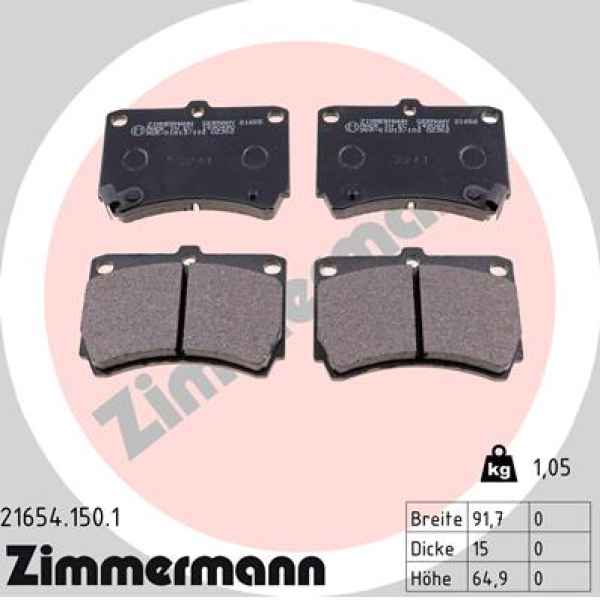 Zimmermann Brake pads for MAZDA 121 II (DB) front
