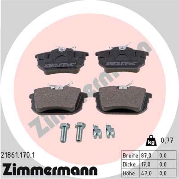 Zimmermann Brake pads for MITSUBISHI CARISMA (DA_) rear