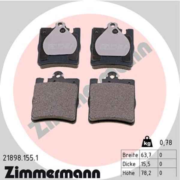 Zimmermann Brake pads for MERCEDES-BENZ SLK (R171) rear