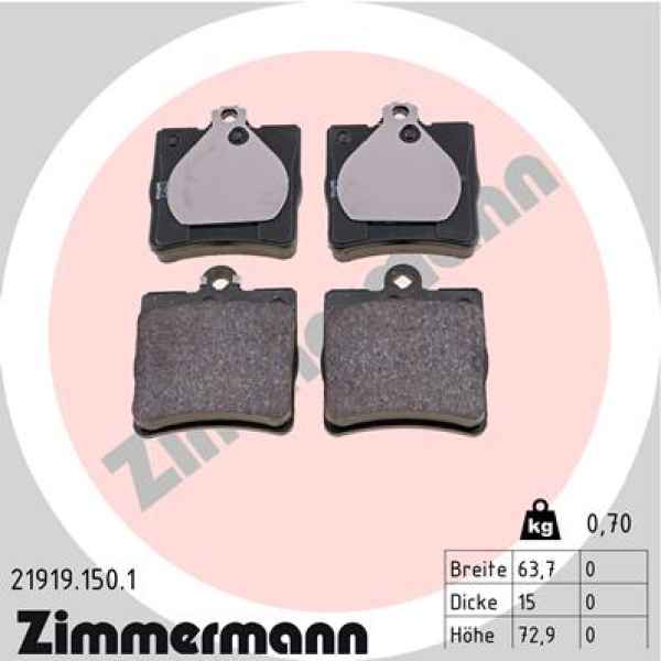 Zimmermann Brake pads for MERCEDES-BENZ C-KLASSE Sportcoupe (CL203) rear