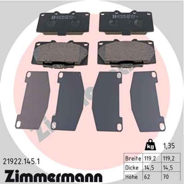 Zimmermann Brake pads for NISSAN 200 SX (S14) front