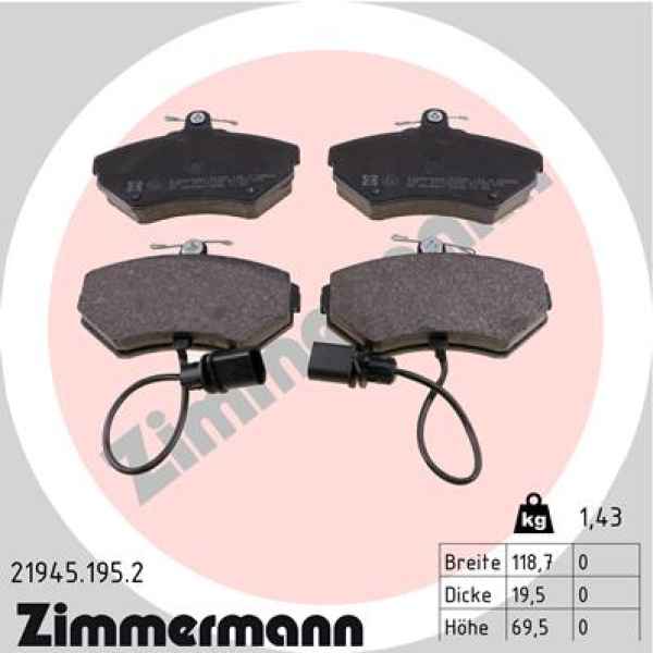 Zimmermann Brake pads for SEAT EXEO ST (3R5) front