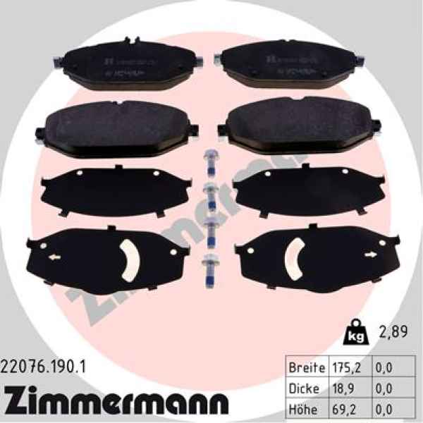 Zimmermann Brake pads for MERCEDES-BENZ C-KLASSE Coupe (C205) front