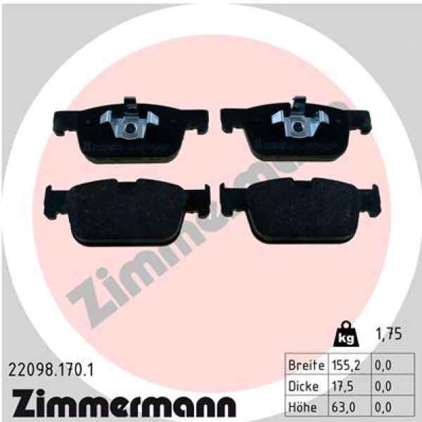 Zimmermann Brake pads for VOLVO XC60 II (246) front