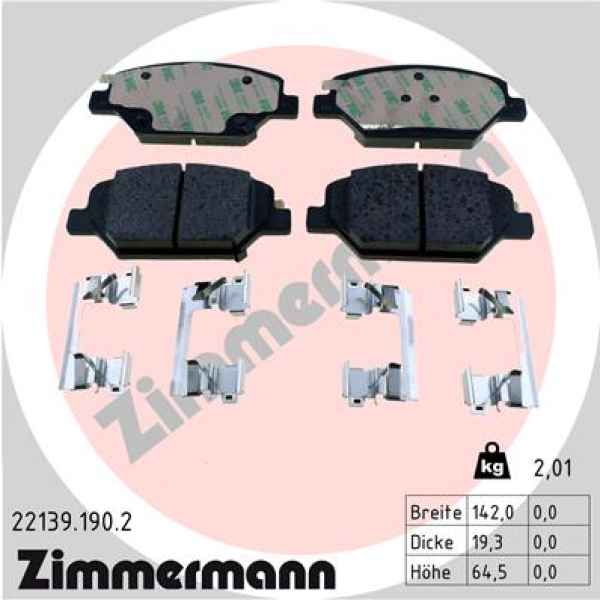 Zimmermann Brake pads for OPEL INSIGNIA B Grand Sport (Z18) front