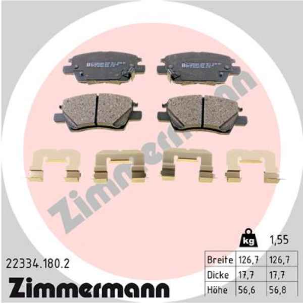 Zimmermann Bremsbeläge für OPEL AMPERA-E (F17) vorne