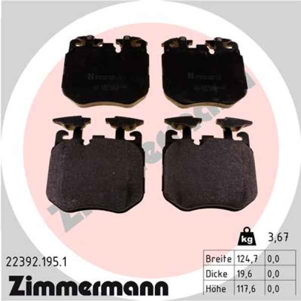 Zimmermann Brake pads for ALPINA B7 (G12) front