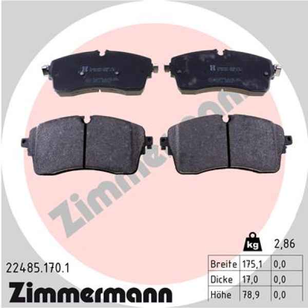 Zimmermann Brake pads for LAND ROVER RANGE ROVER EVOQUE (L538) front