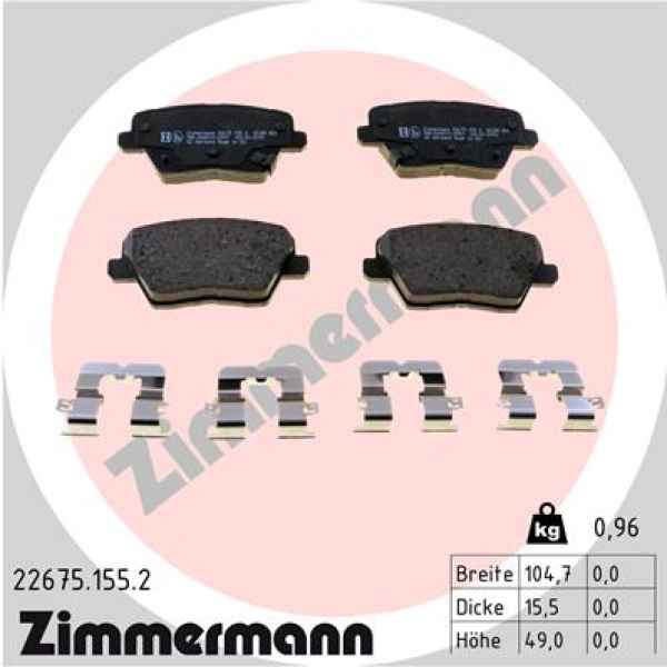 Zimmermann Brake pads for KIA CEED Combi Van (CD) rear