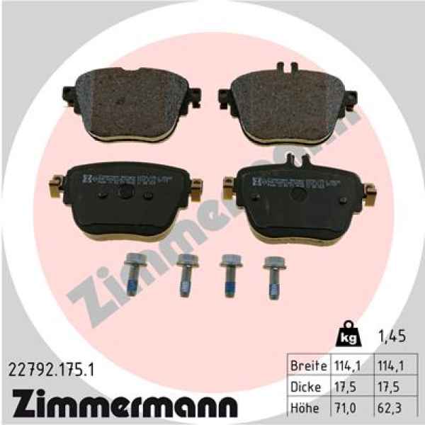 Zimmermann Brake pads for MERCEDES-BENZ E-KLASSE All-Terrain (S213) rear