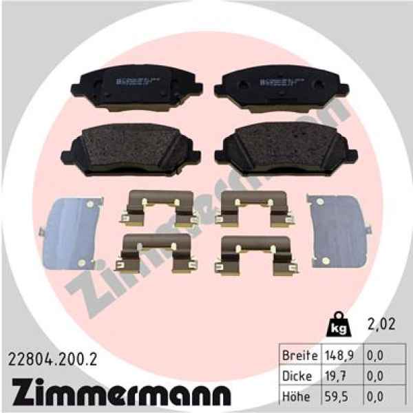 Zimmermann Brake pads for HYUNDAI i30 (PDE, PD, PDEN) front