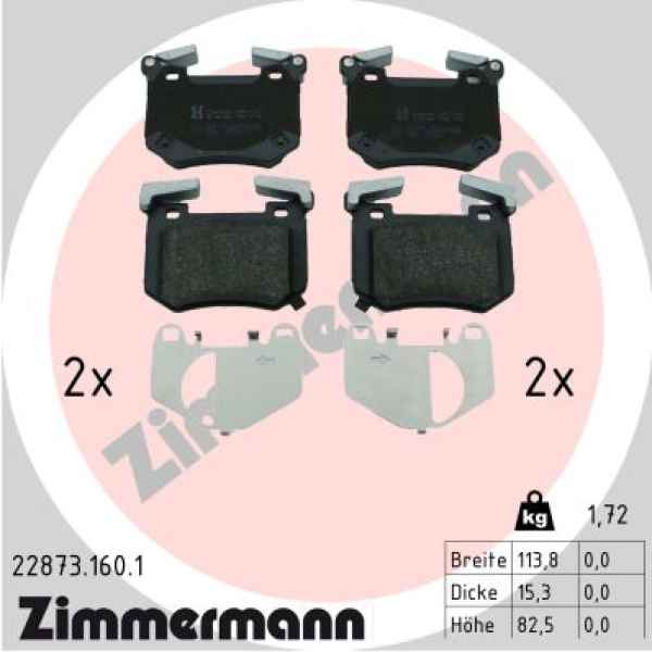 Zimmermann Brake pads for KIA STINGER (CK) rear