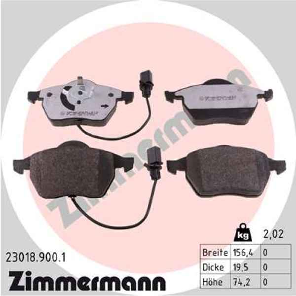 Zimmermann rd:z Bremsbeläge für AUDI A4 Avant (8ED, B7) vorne