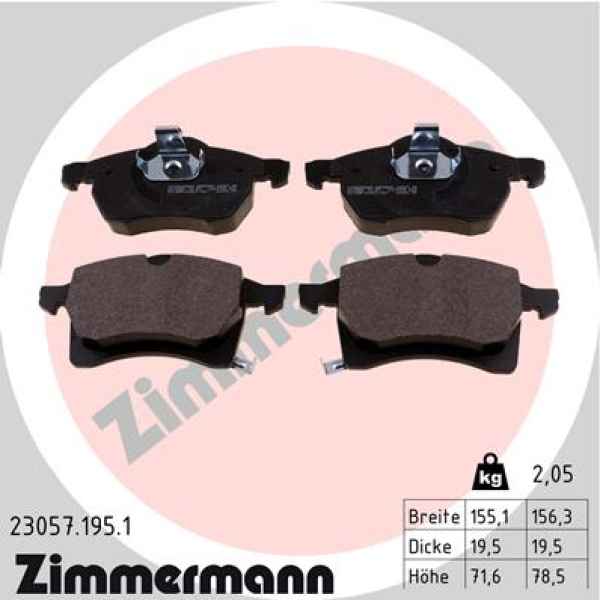 Zimmermann Brake pads for OPEL ASTRA G Coupe (T98) front