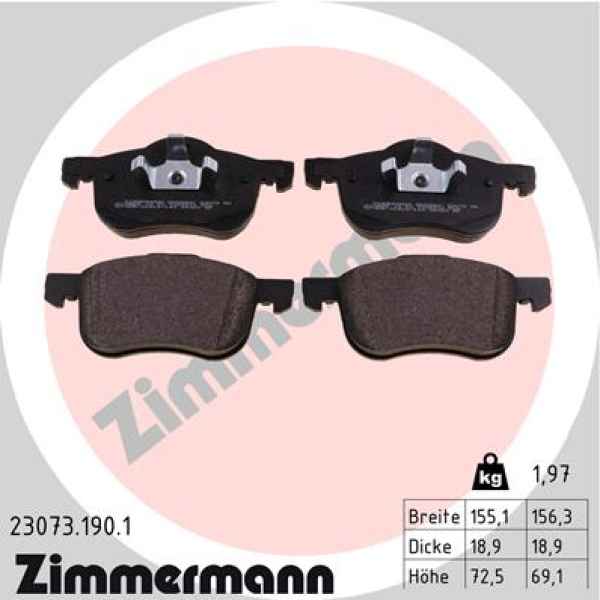 Zimmermann Brake pads for VOLVO V70 I (875, 876) front
