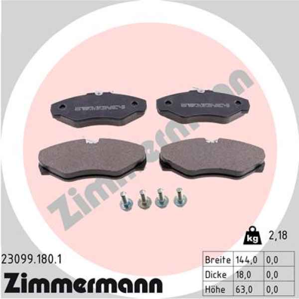 Zimmermann Brake pads for RENAULT ESPACE III (JE0_) front