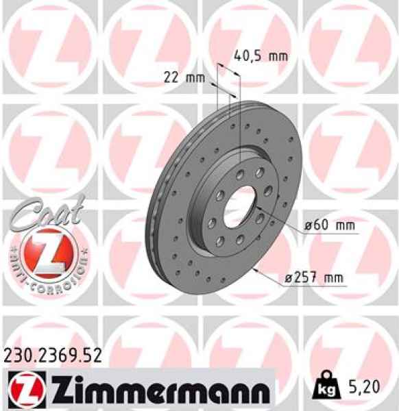 Zimmermann Sport Brake Disc for OPEL CORSA D Van (S07) front