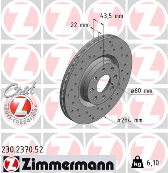 Zimmermann Sport Brake Disc for OPEL CORSA D Van (S07) front