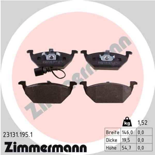 Zimmermann Brake pads for SEAT IBIZA III (6L1) front