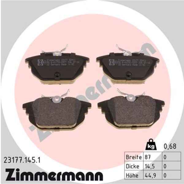 Zimmermann Brake pads for LANCIA DEDRA SW (835_) rear
