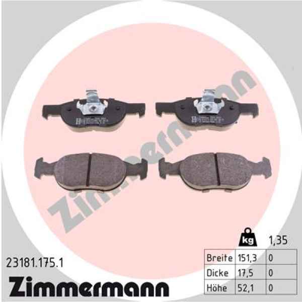 Zimmermann Brake pads for FIAT PUNTO Cabriolet (176_) front